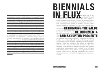 Merit Zimmermann | Biennials in flux: Rethinking the value of Documenta and Skulptur Projekte |